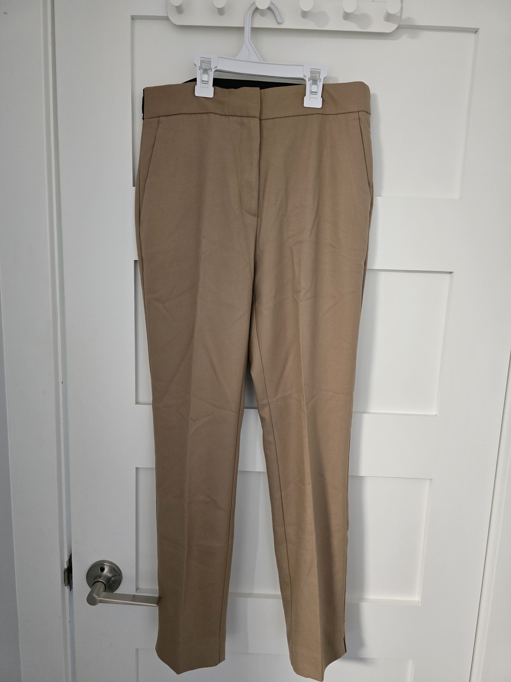 Zara Slim Straight Tailored Pants in Tan